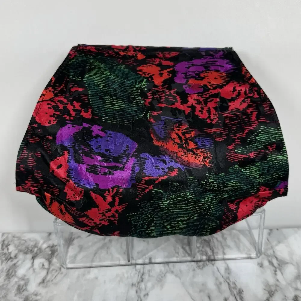 Vintage J. Renee Floral Clutch Crossbody Evening Bag Abstract Pleated Purse